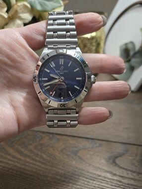 Mens Watch with BlueBreitling Dial and Blue Strap